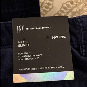 INC International Concepts Men's Slim Fit Pants - Dark Blue
